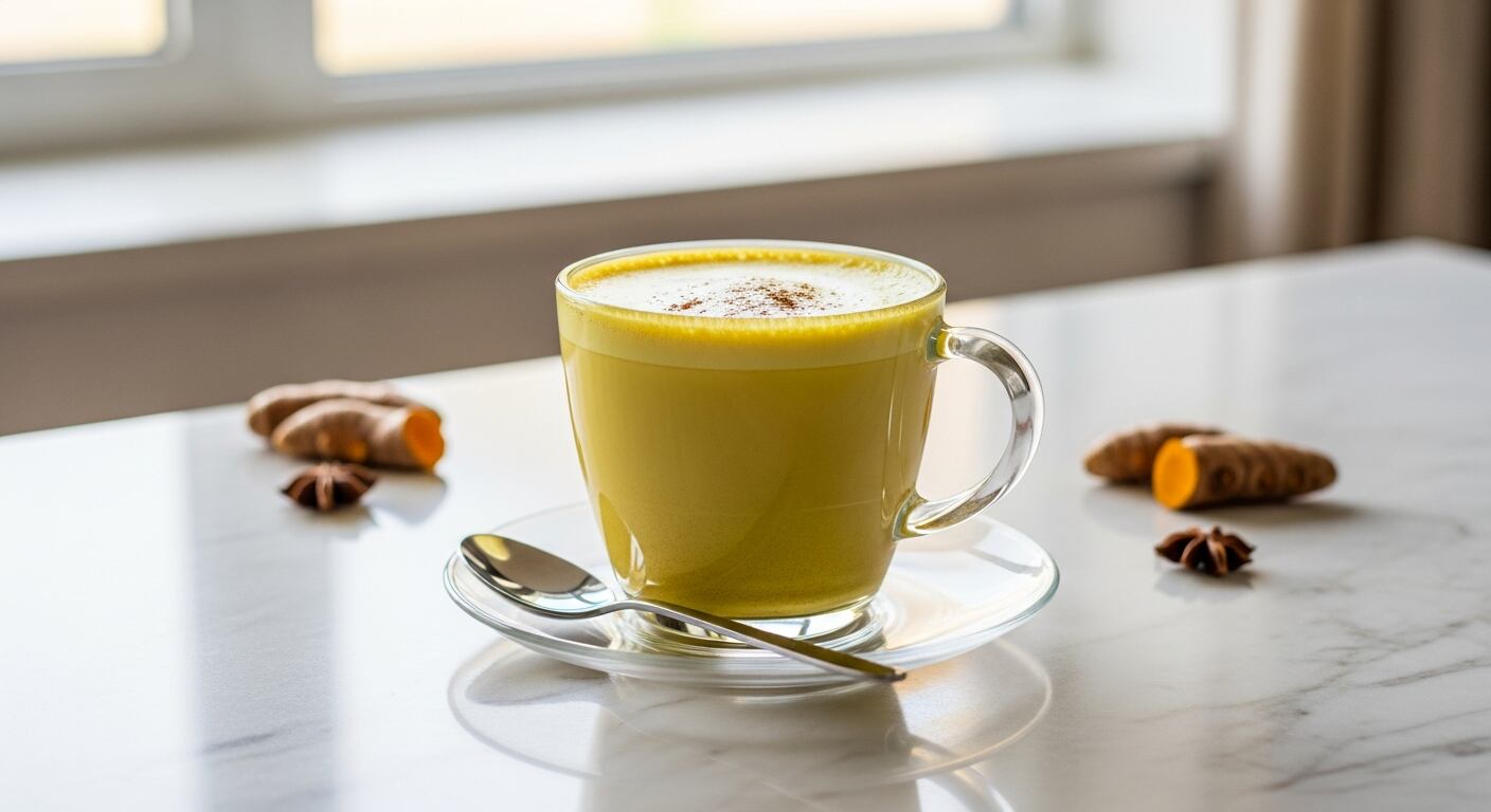 La leche dorada con leche sin azúcar combina cúrcuma con un aporte saciante de nutrientes. (Imagen Ilustrativa Infobae)