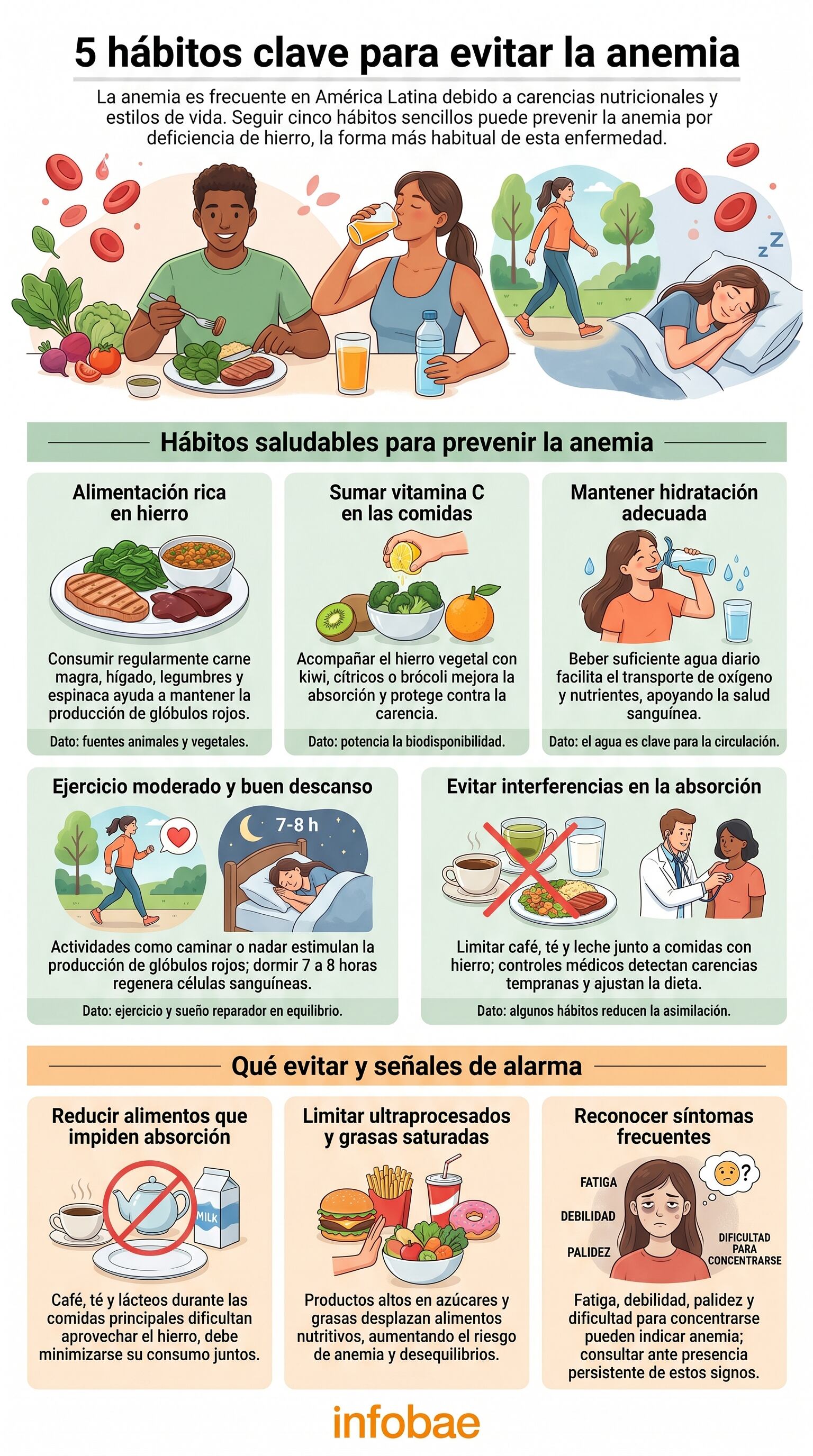 La actividad física moderada y el descanso reparador estimulan la producción de glóbulos rojos y mantienen niveles adecuados de hemoglobina (Imagen Ilustrativa Infobae)