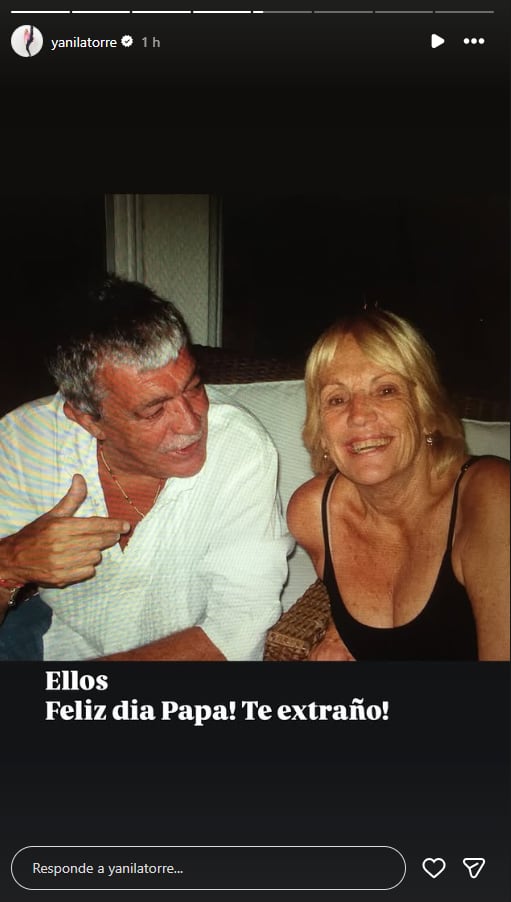 Yanina Latorre publicó una fotografía de sus padres para conmemorar el Día del Padre y expresa un mensaje de cariño hacia su progenitor