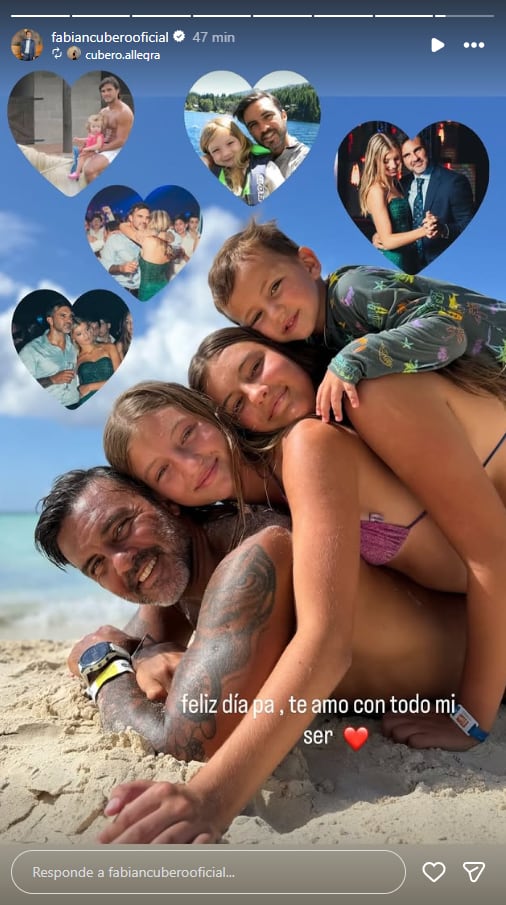 Allegra Cubero celebró el día especial de su padre junto a una fotos de ella y sus hermanos en la playa