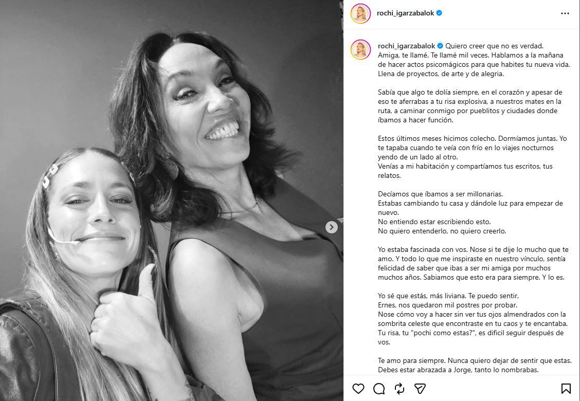 El posteo de Rochi Igarzábal para recordar a Ernestina Pais