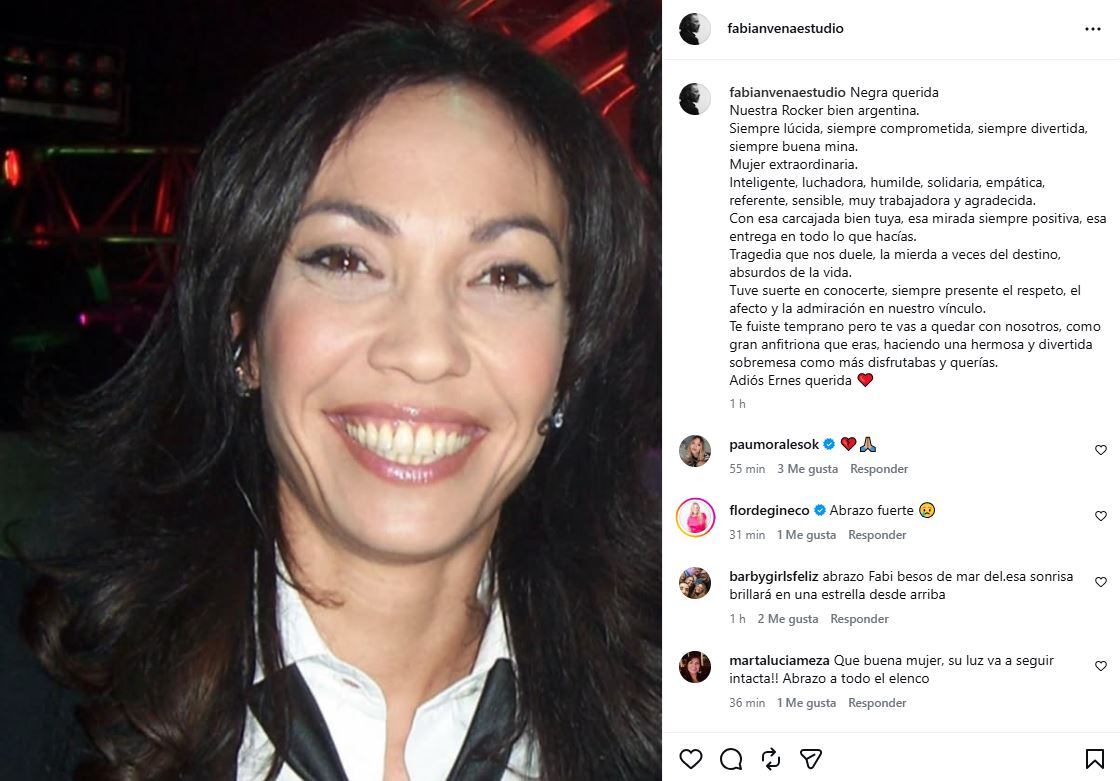 El mensaje de Fabián Vena a Ernestina Pais