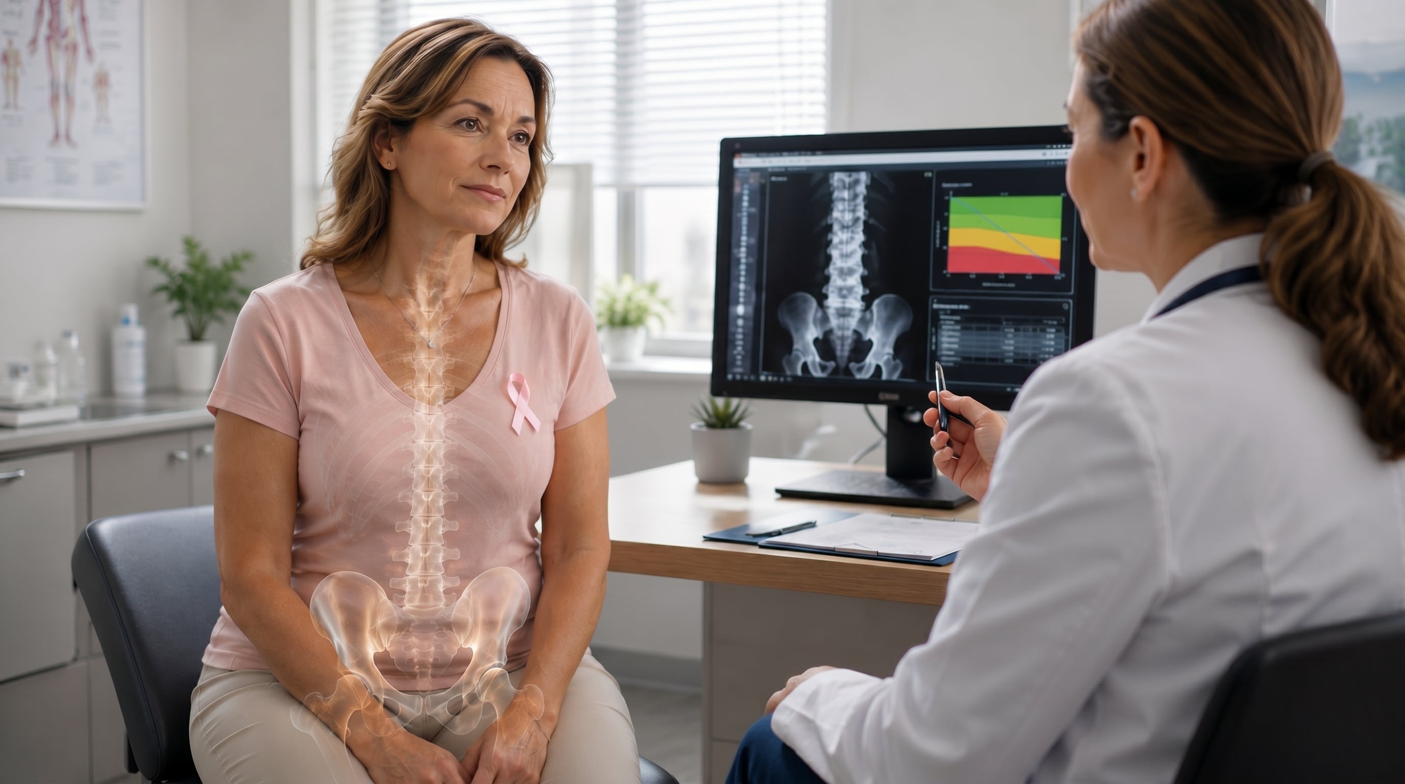 Los tratamientos para el cáncer de mama pueden debilitar los huesos y aumentar el riesgo de osteoporosis y fracturas (Imagen Ilustrativa Infobae)