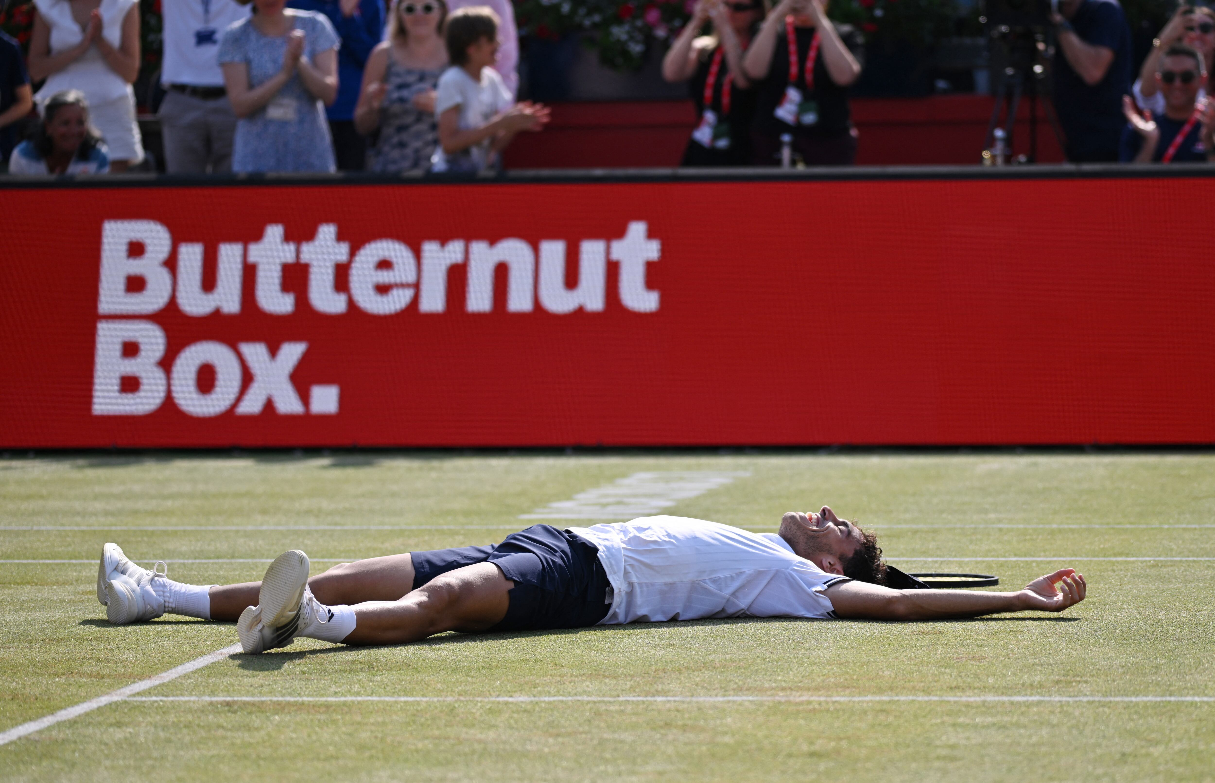 Francisco Cerúndolo en la hora más gloriosa de su carrera (Crédito: REUTERS/Jaimi Joy)