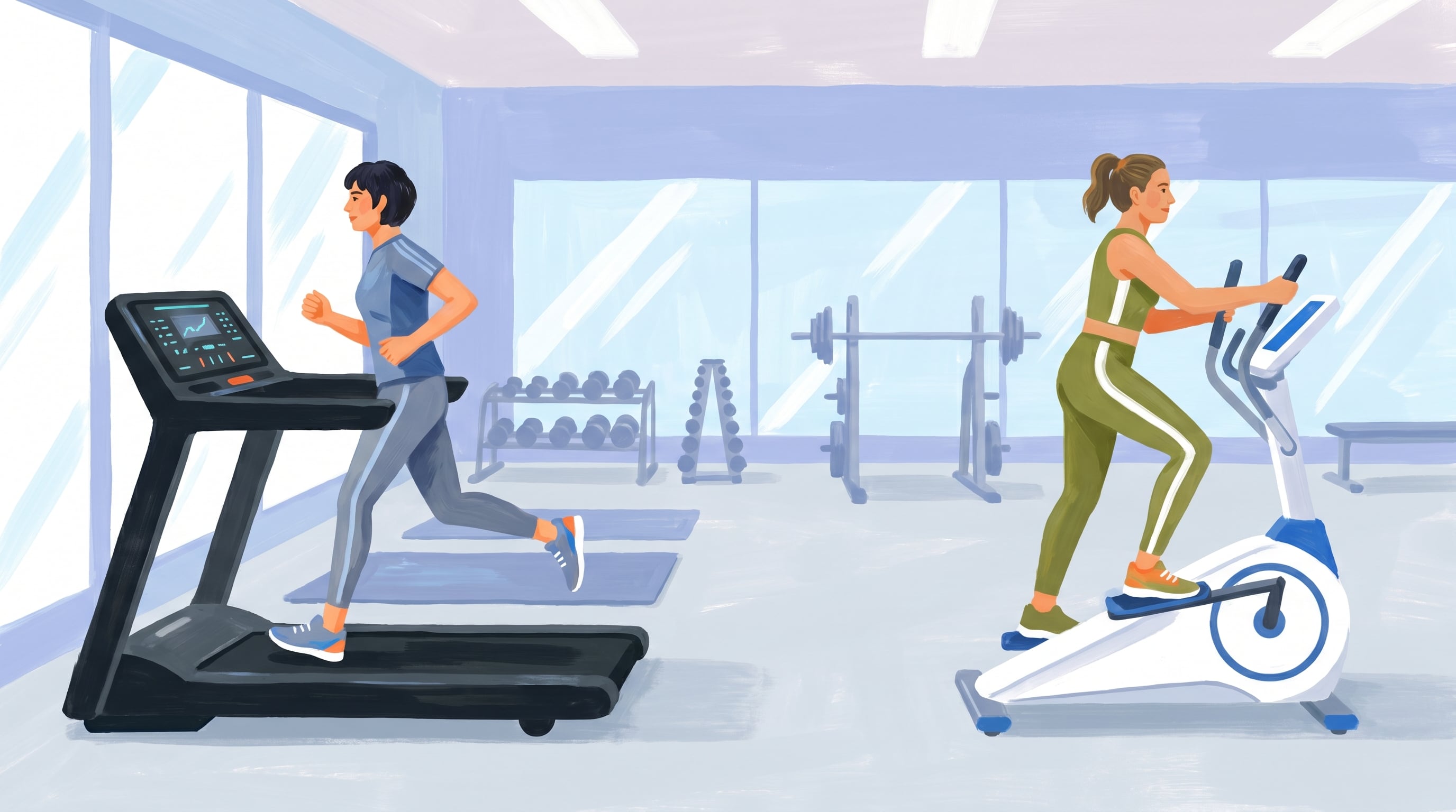La cinta de correr y la elíptica ofrecen entrenamiento cardiovascular, pero su elección depende del objetivo personal y del perfil de cada usuario (Imagen Ilustrativa Infobae)