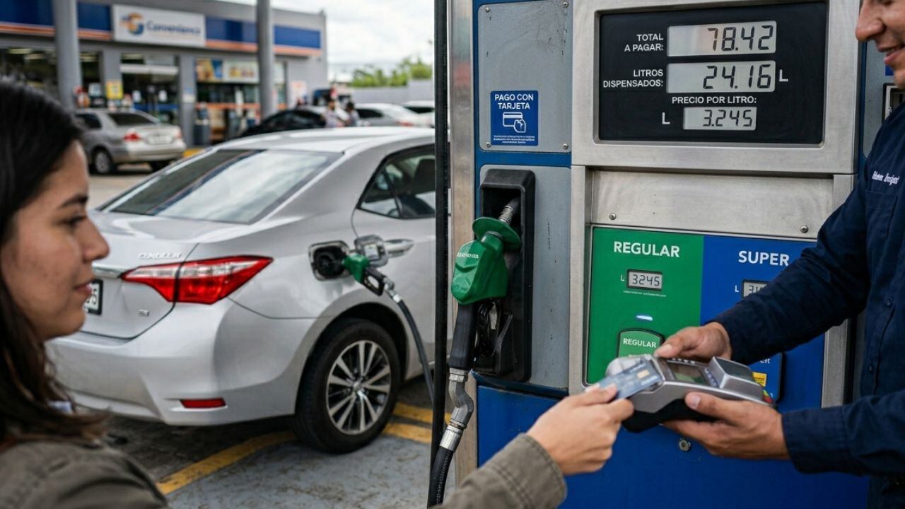 La gasolina superior y regular reflejarán disminuciones superiores a los dos lempiras por galón. (FOTO: HRN)