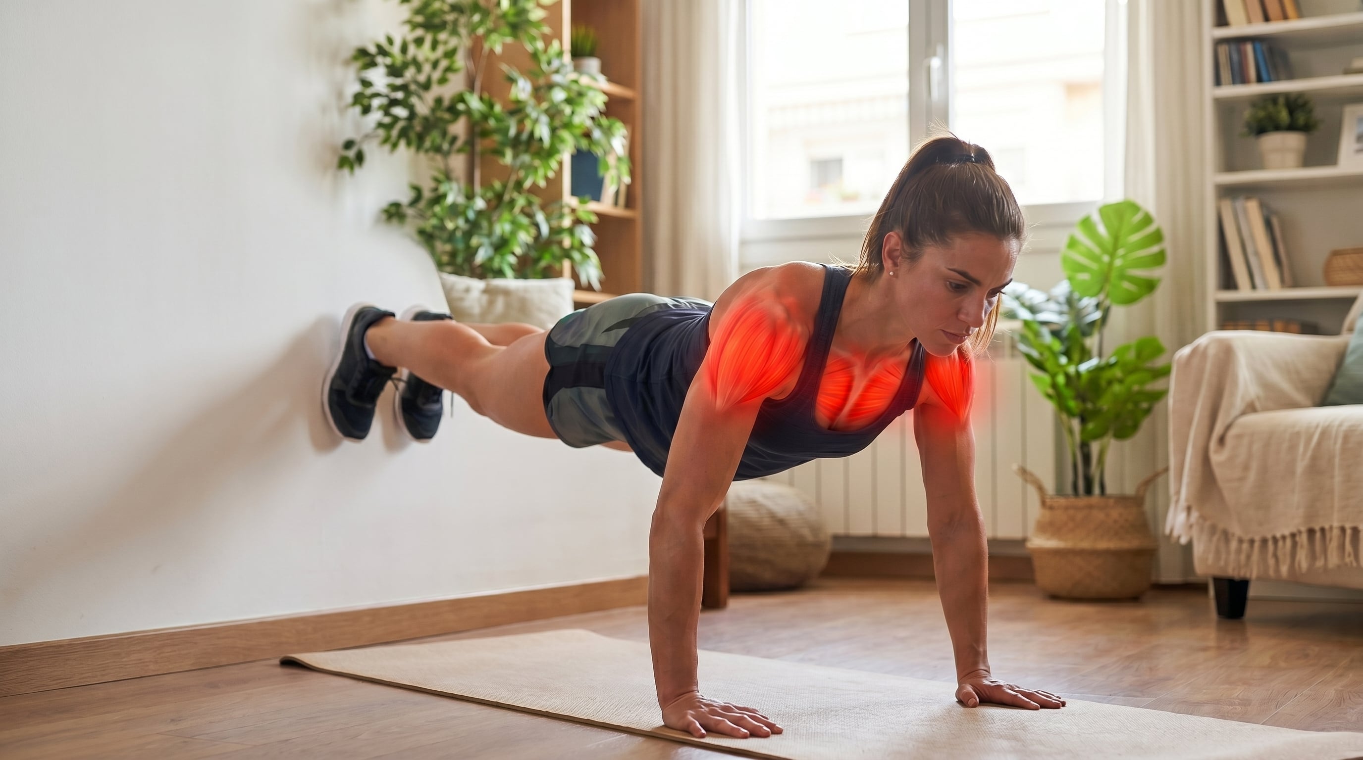 La técnica exige mantener el cuerpo paralelo al suelo, una línea recta de cabeza a talones y la alineación correcta de codos para maximizar resultados y prevenir lesiones (Imagen Ilustrativa Infobae)
