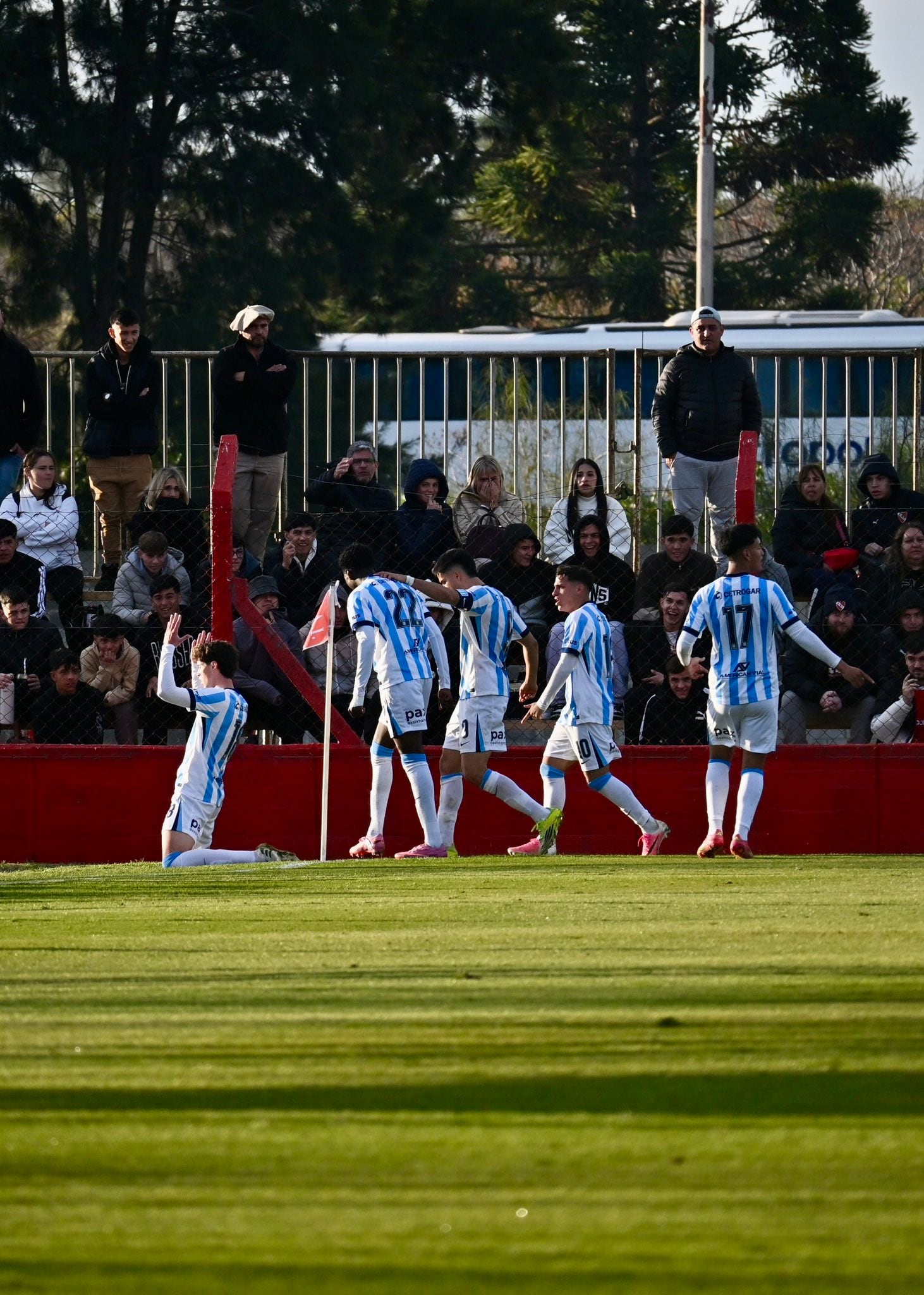 Racing celebró el gol decisivo de Leandro Milito (@ProyeccionLPF)