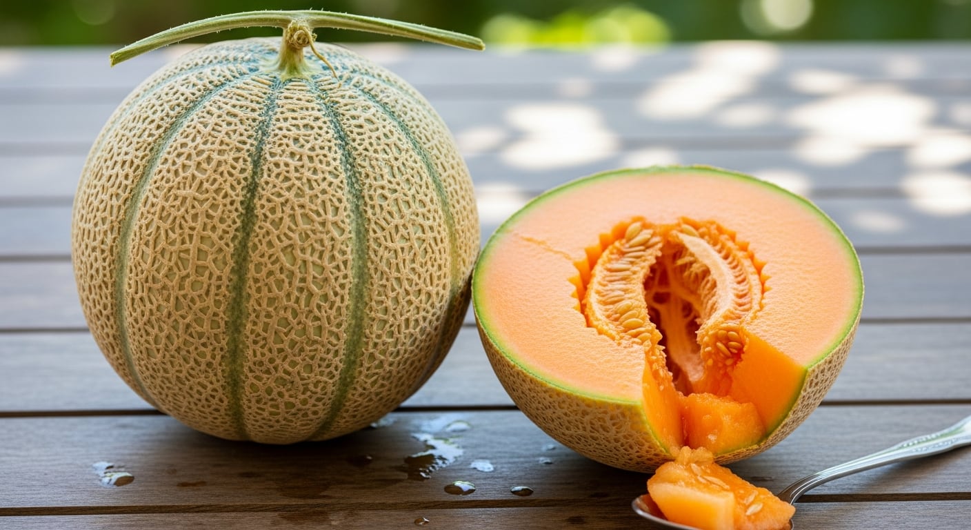 El melón cantalupo requiere limpieza minuciosa de su cáscara rugosa para evitar que microorganismos pasen a la pulpa. (Imagen Ilustrativa Infobae)