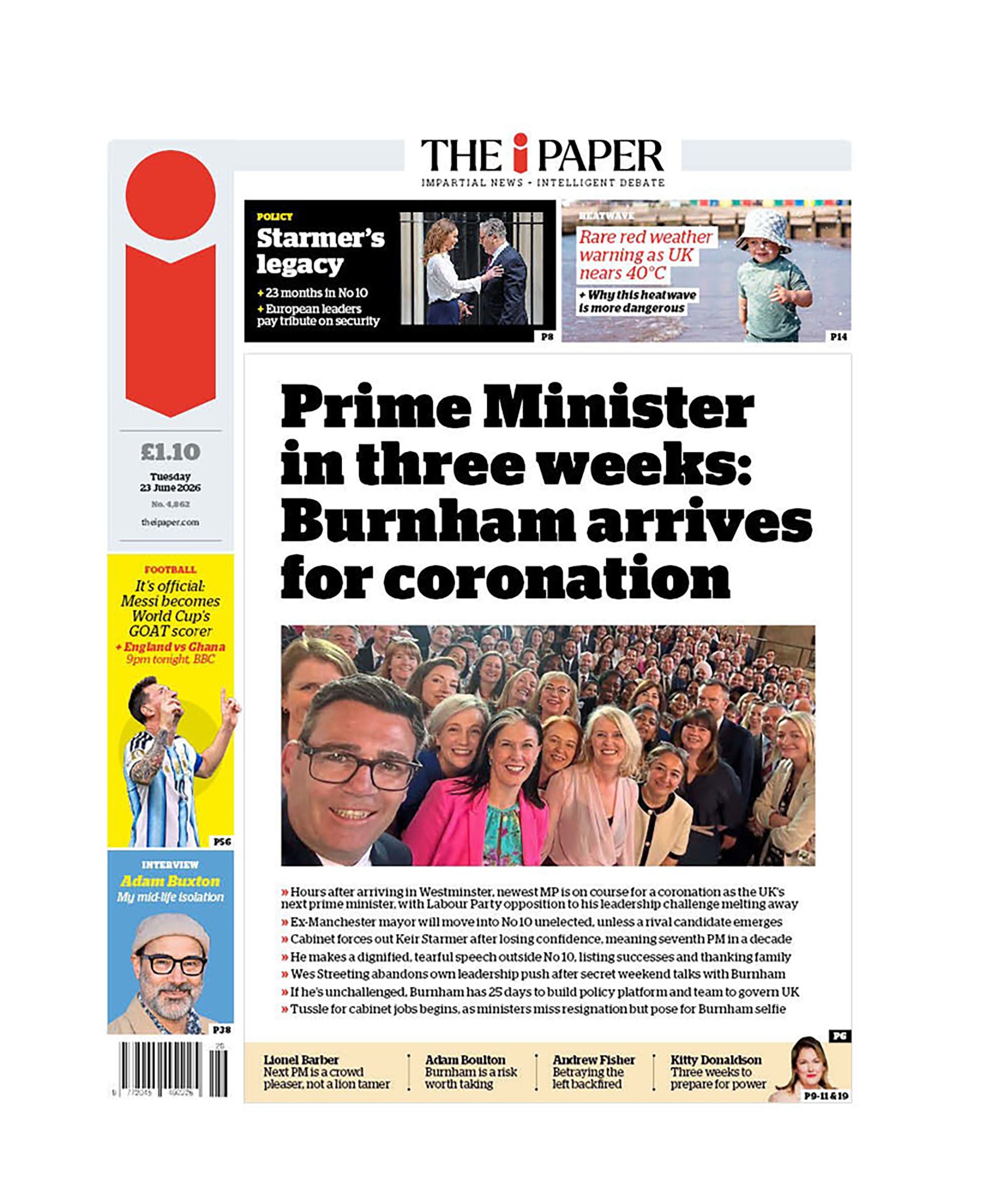 La portada de The Paper (Inglaterra)