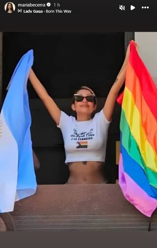 María Becerra en la Marcha del Orgullo en Argentina del año pasado 
