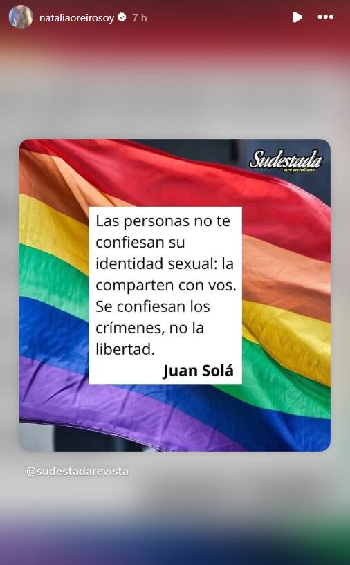 Natalia Oreiro replicó las palabras del escritor Juan Solá 