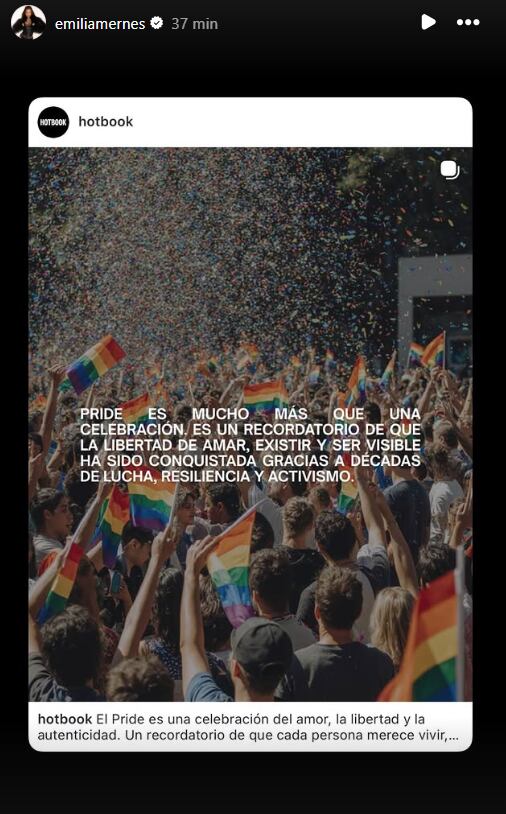 “El Pride es una celebración del amor, la libertad y la autenticidad. Un recordatorio de que cada persona merece vivir, amar y expresarse con orgullo, sin importar a quién ame