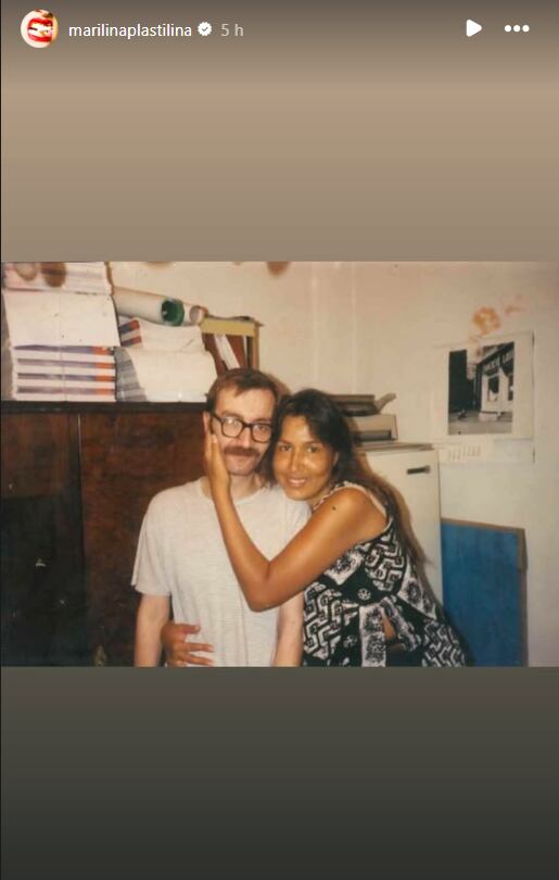 Marilina Bertoldi y una foto sobre la memoria con los activistas argentinos con Carlos Jauregui y Lohana Berkins