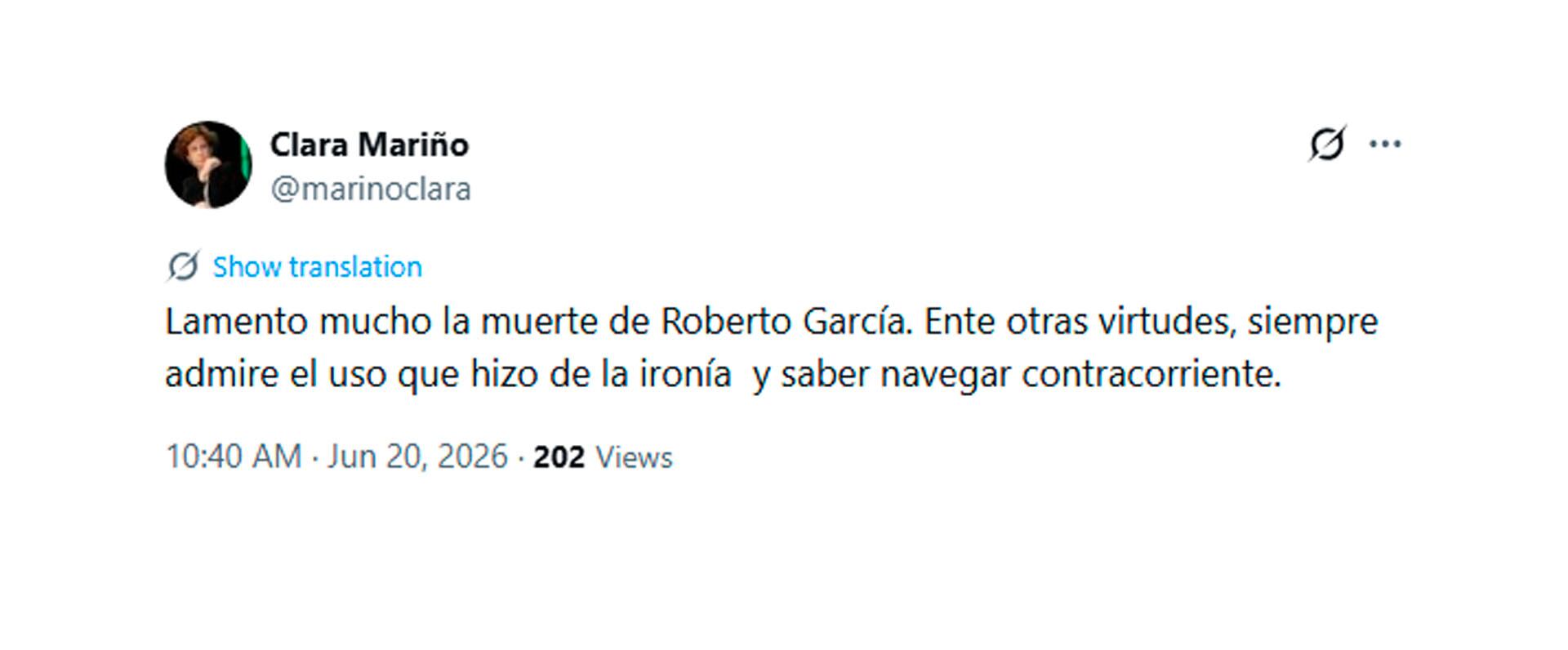 Las palabras de Clara Mariño