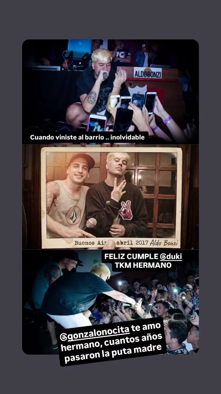 El cantante Duki conmemora su trigésimo cumpleaños a través de un montaje fotográfico que ilustra el apoyo de sus fans