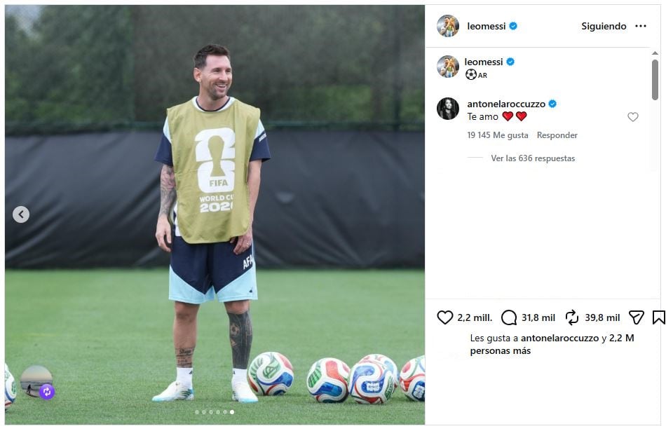 El comentario de Anto Roccuzzo al álbum de fotos de Messi en la selección que fue sensación