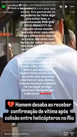 El mensaje de Victor Wao para Lucas Frota