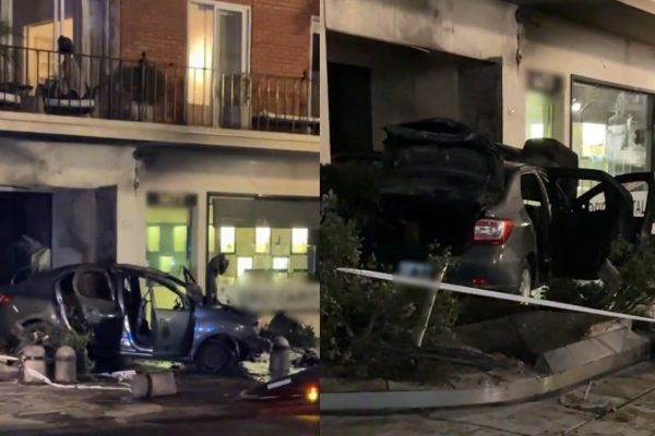 “¿El Gálvez? No, avenida Alvear”: un conductor alcoholizado chocó contra un edificio, destruyó el auto y se salvó de milagro