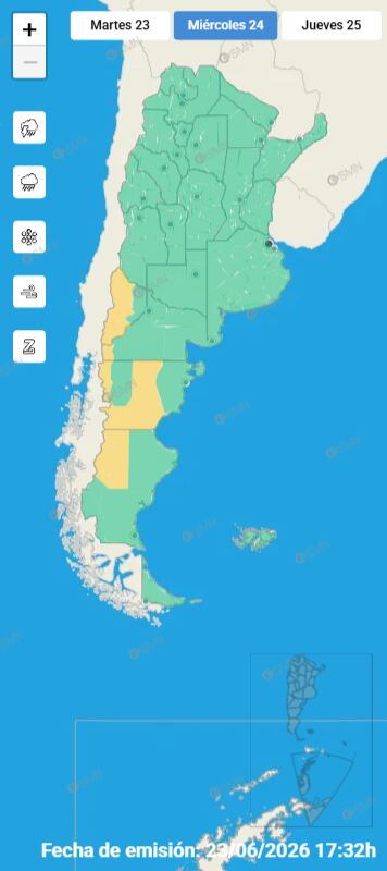 El invierno llegó con temperaturas polares y este miércoles será el día más frío de la semana