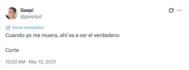 El tweet de Gaspi que se convirtió en el espacio en el que su enorme comunidad le dedicó mensajes para despedirlo (X)