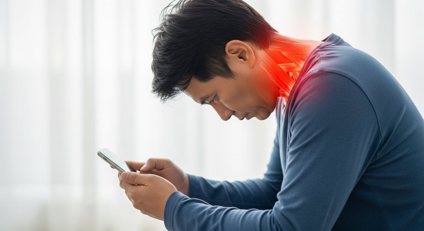 Las malas posturas, el sedentarismo, el uso prolongado de pantallas y el estrés aumentan la tensión cervical y favorecen el hábito de sonarse el cuello (Imagen Ilustrativa Infobae)