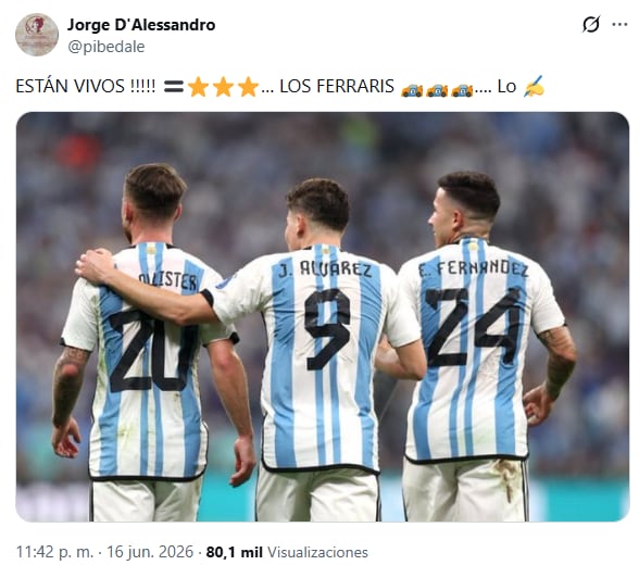 El tuit de Jorge D'Alessandro y las