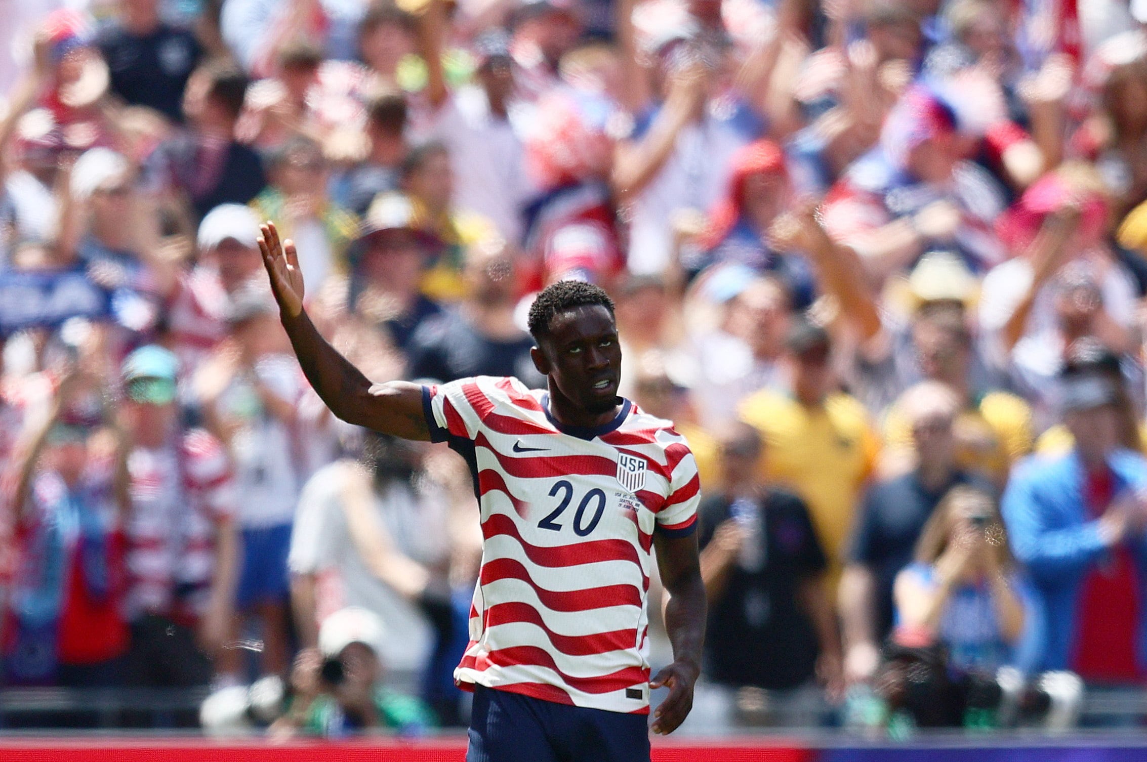 Folarin Balogun se afirmó como eje ofensivo de Estados Unidos en el Mundial 2026 con dos goles ante Paraguay y movimientos que abrieron espacios para sus compañeros (IMAGN IMAGES via Reuters/Blake Dahlin)