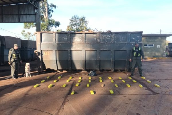 Gendarmería incautó más de 24 kilos de marihuana en una planta de residuos de Misiones
