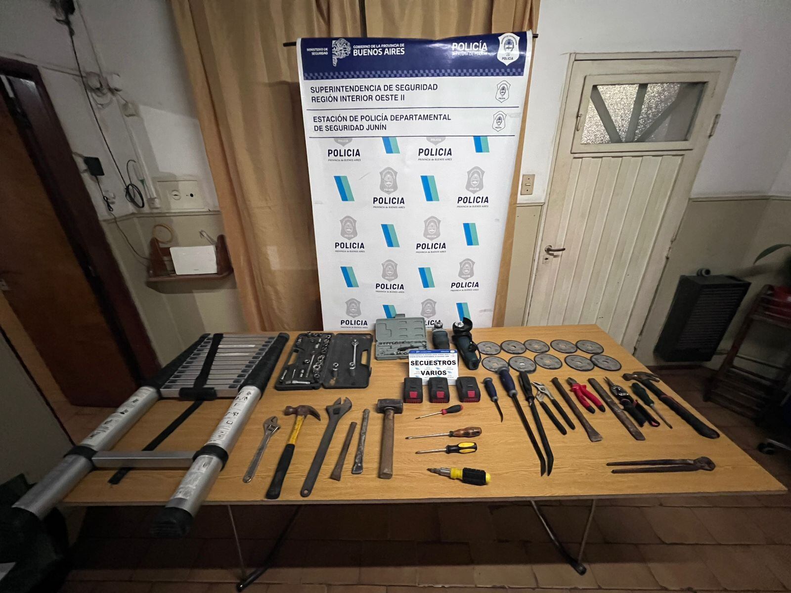 Las herramientas secuestradas en los allanamientos