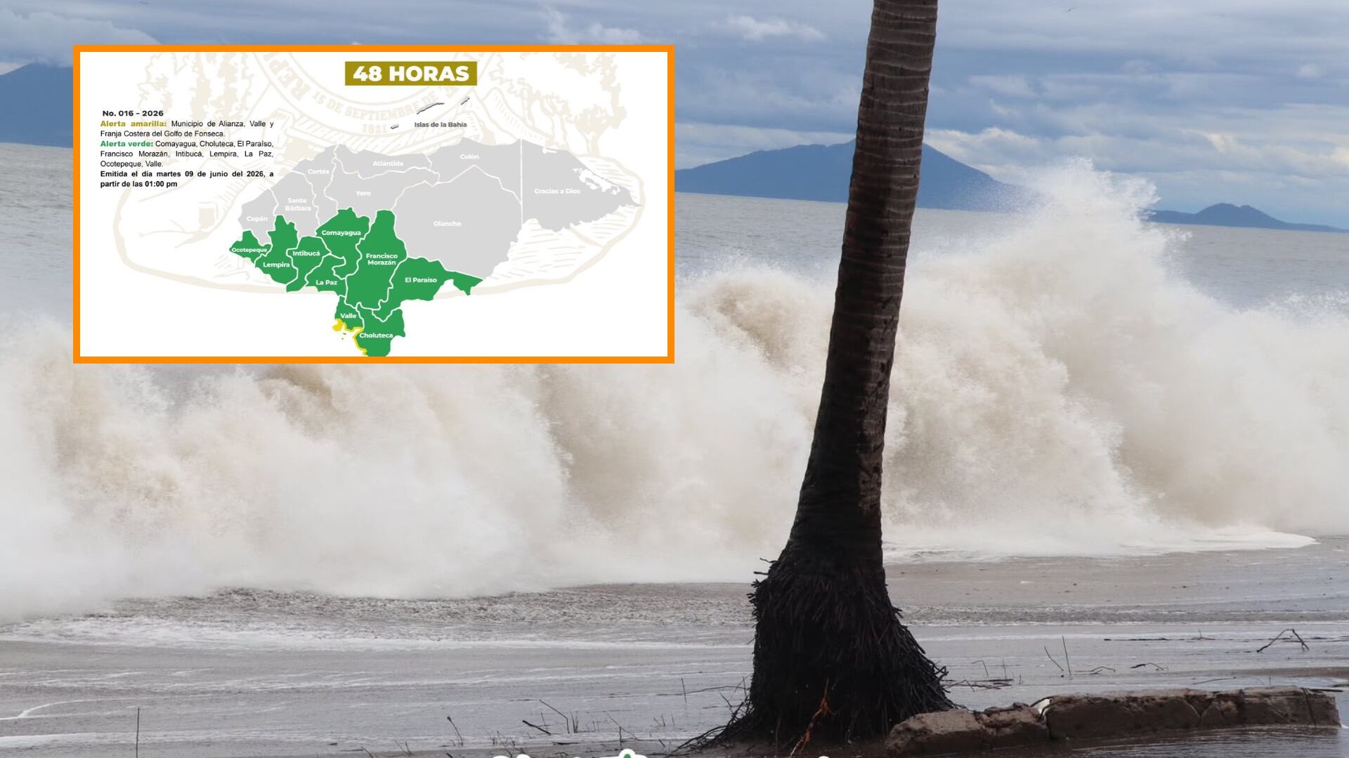 La tormenta tropical Cristina continúa generando lluvias y condiciones marítimas adversas en Honduras. (FOTO: X/ Copeco)