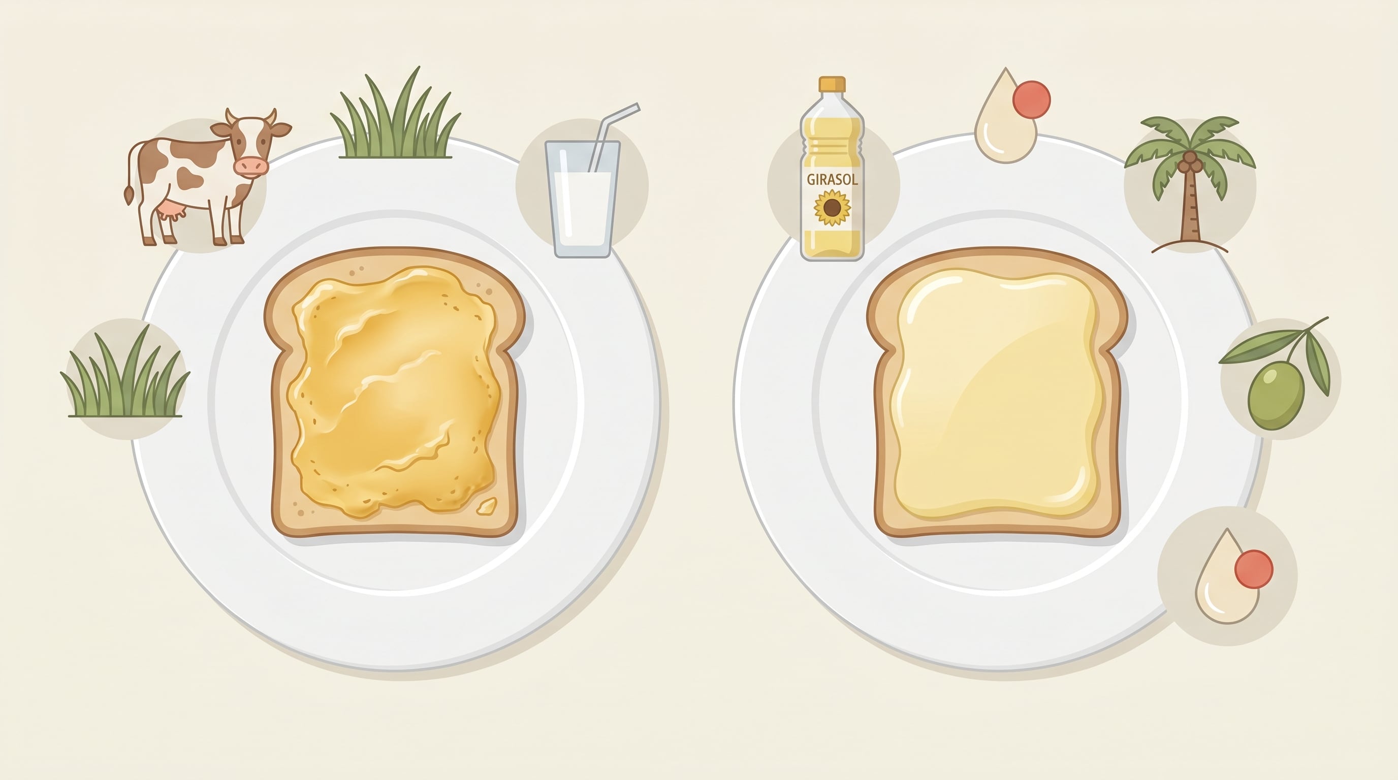 La manteca y la margarina presentan diferencias nutricionales que influyen en la salud y en el resultado de las recetas (Imagen Ilustrativa Infobae)