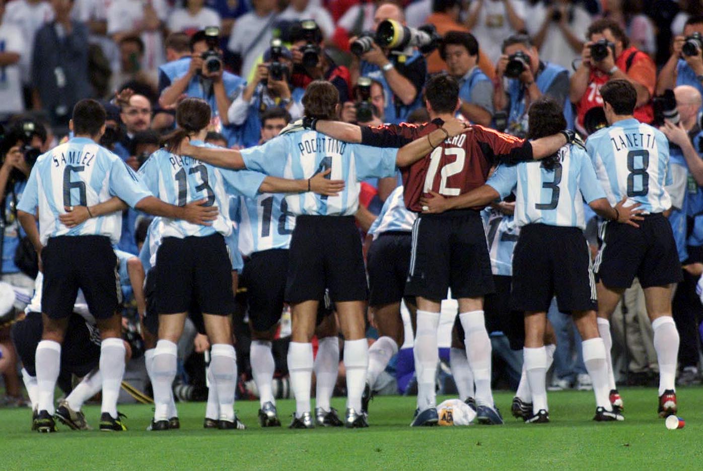 La formación de Argentina antes del partido contra Inglaterra en el 2002 (Fotobaires)