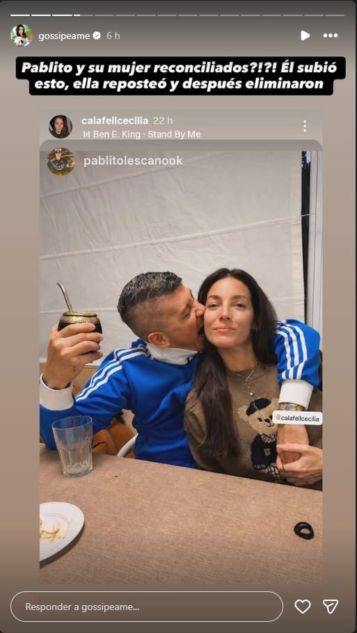 La foto que subió la pareja pero luego borró