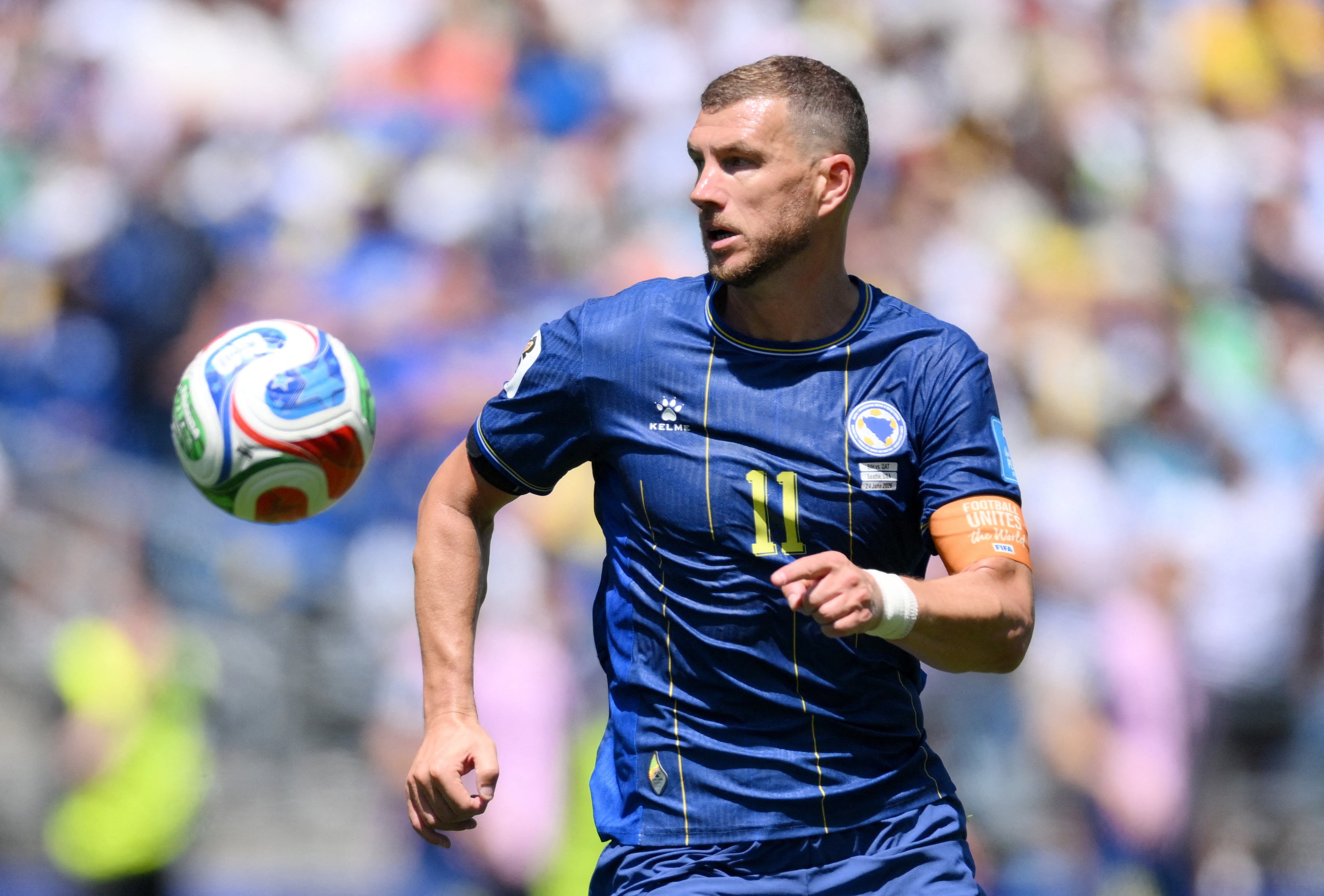 Edin Dzeko es el máximo goleador histórico de Bosnia con 73 goles en 150 partidos (Reuters/Steven Bisig)