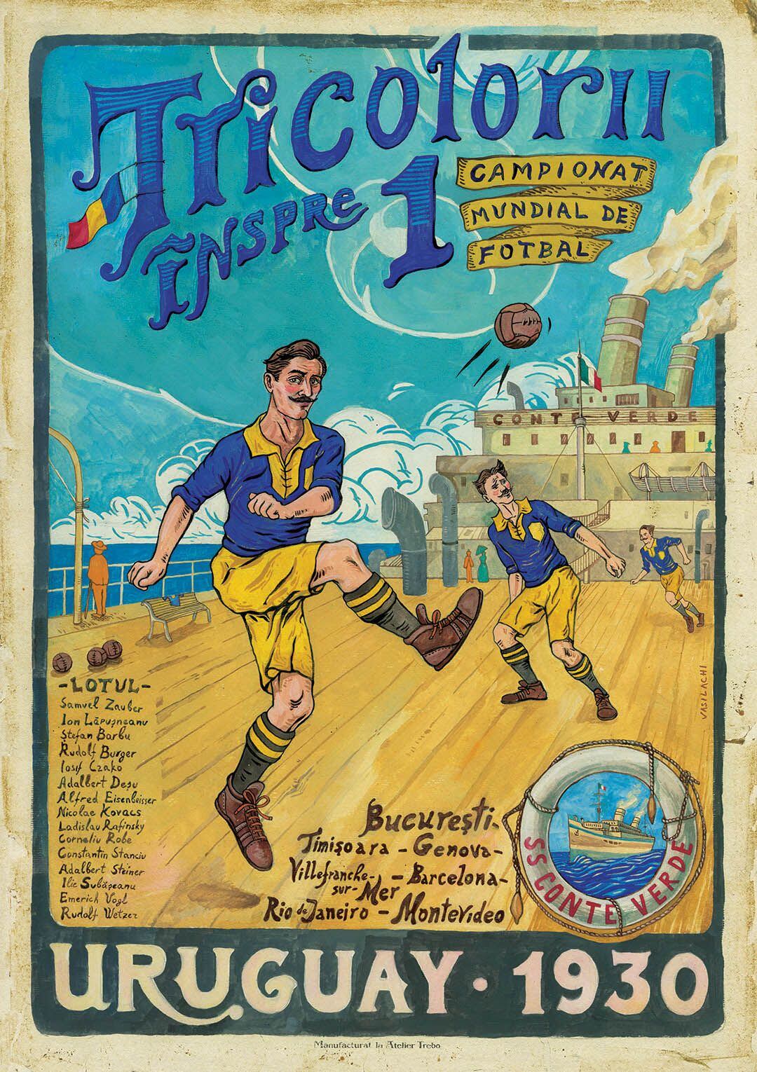 El afiche de Rumania rumbo al Mundial 1930 (romaniaballs.wordpress.com)