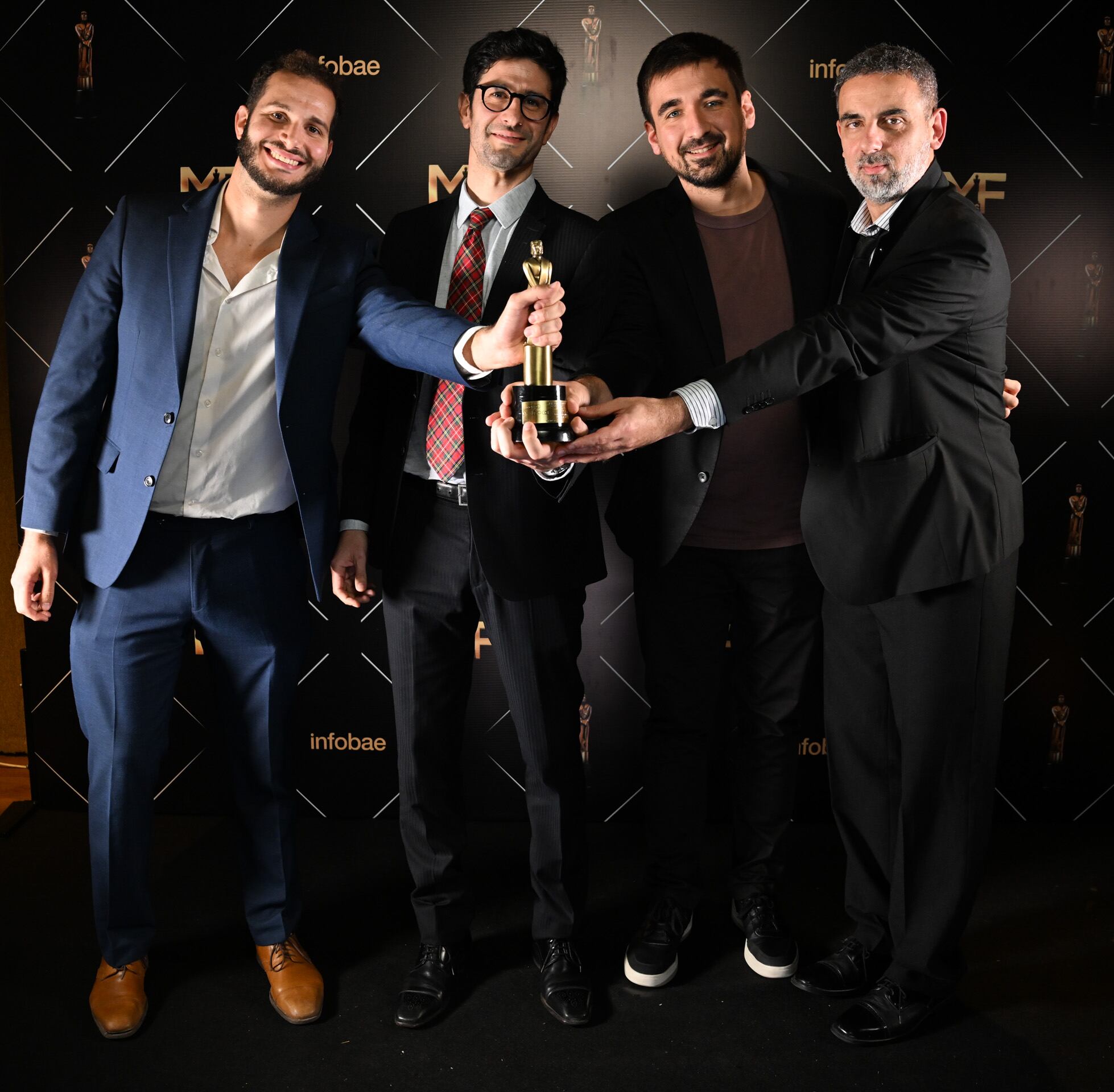 Leandro Cócolo, jefe de contenidos digitales; Alejandro Bochichio, editor web; Daniel Melluso, coordinador de contenidos digitales; y Juan Collazo, coordinador de contenidos digitales de TyC Sports — Ganadores de Sitio / contenido deportivo