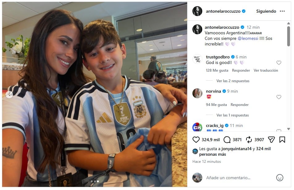 El romántico posteo de Anto Roccuzzo para Messi tras su estupenda actuación ante Argelia en el Mundial