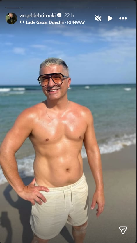 Las postales de Ángel de Brito en Miami que causaron furor en redes: playa, relax y desconexión