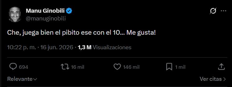 Así reaccionó Manu Ginobili