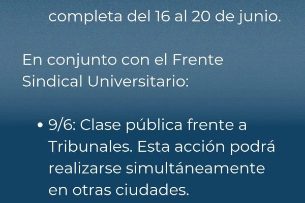 Los docentes universitarios anunciaron un paro de una semana en todo el país
