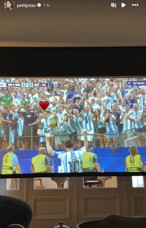 Julieta Ortega vio el Mundial 2026 en la pantalla de su casa y alentó por Lionel Messi