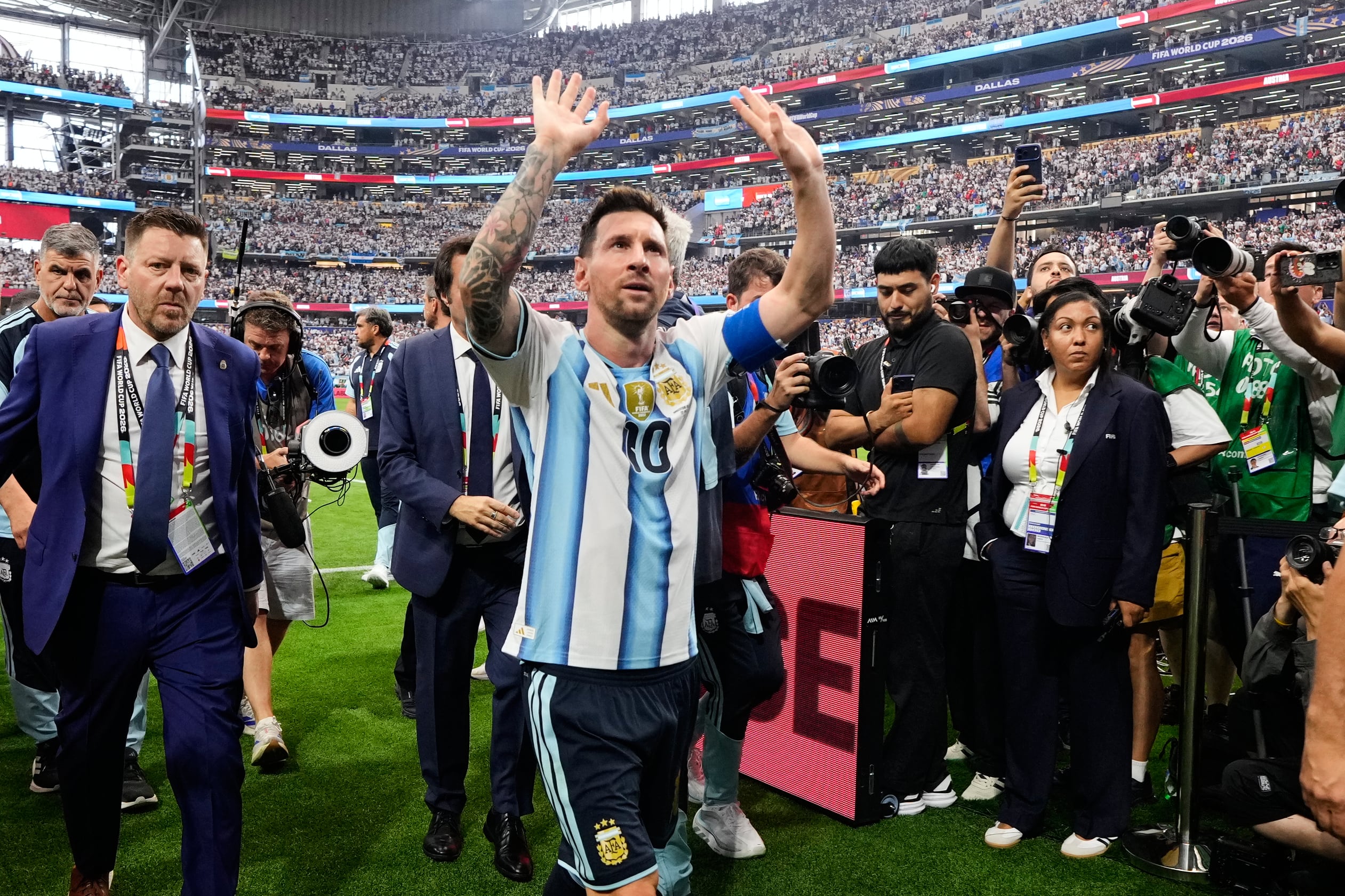 Messi recibió el elogió de Shakira tras su histórica actuación ante Austria (AP Foto/Tony Gutiérrez)