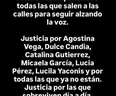 Ni una menos: los comprometidos mensajes de las famosas en contra de la violencia hacia las mujeres