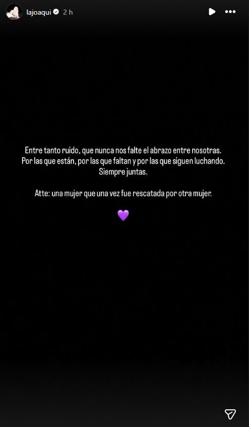 En esta fecha La Joaqui recordando cuando Cazzu la ayudó a salir de una relación violenta