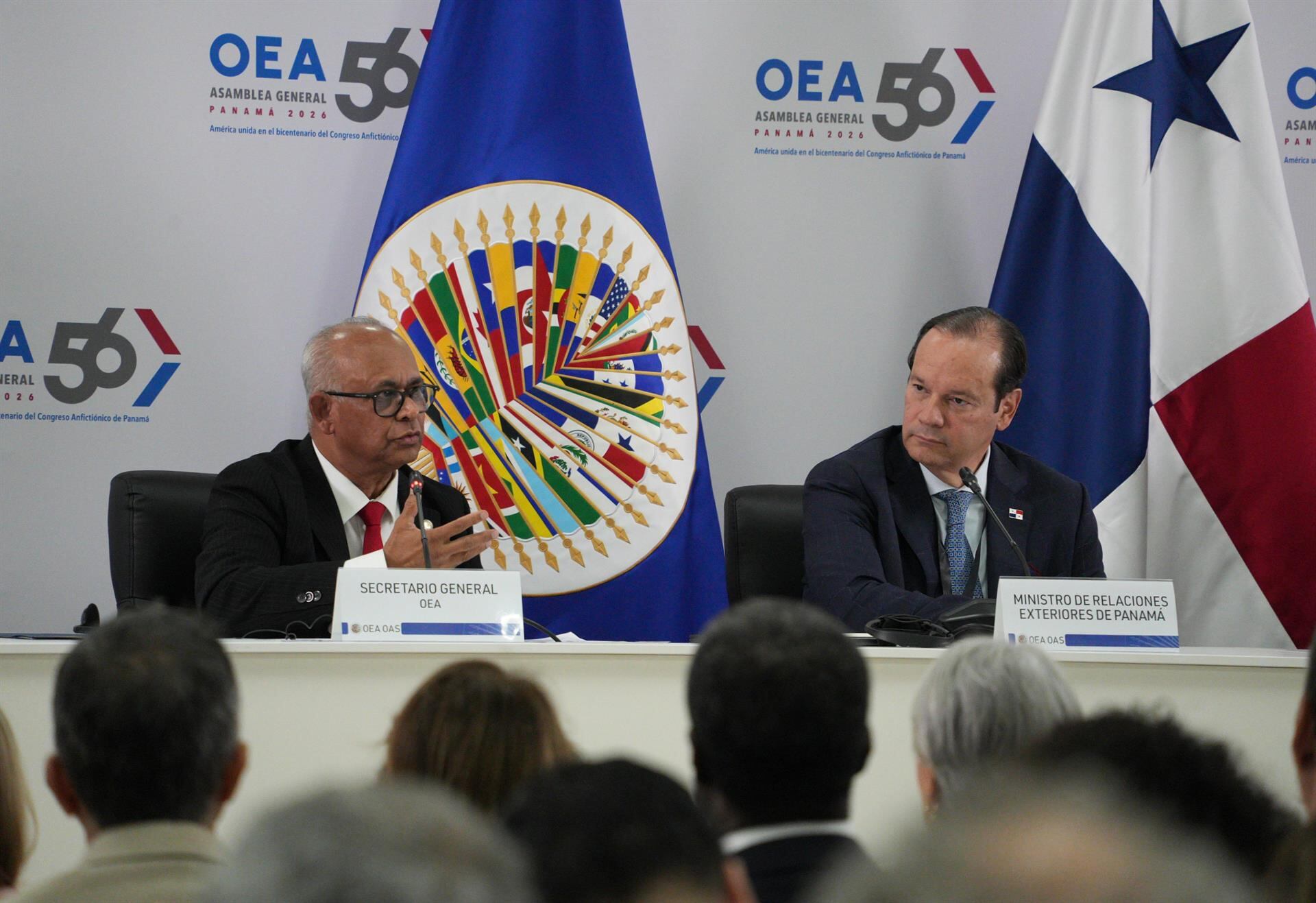 Representantes diplomáticos durante la Asamblea General de la OEA en Panamá, foro donde la oposición nicaragüense en el exilio solicitó formalmente el desconocimiento político del Gobierno de Managua.