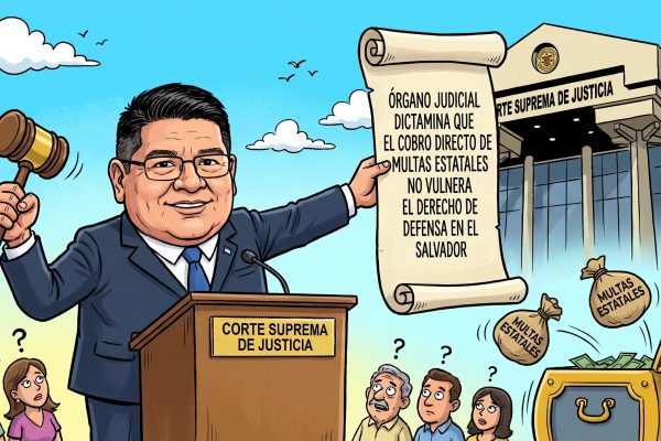 Órgano Judicial determina que el cobro directo de multas estatales no vulnera el derecho de defensa en El Salvador