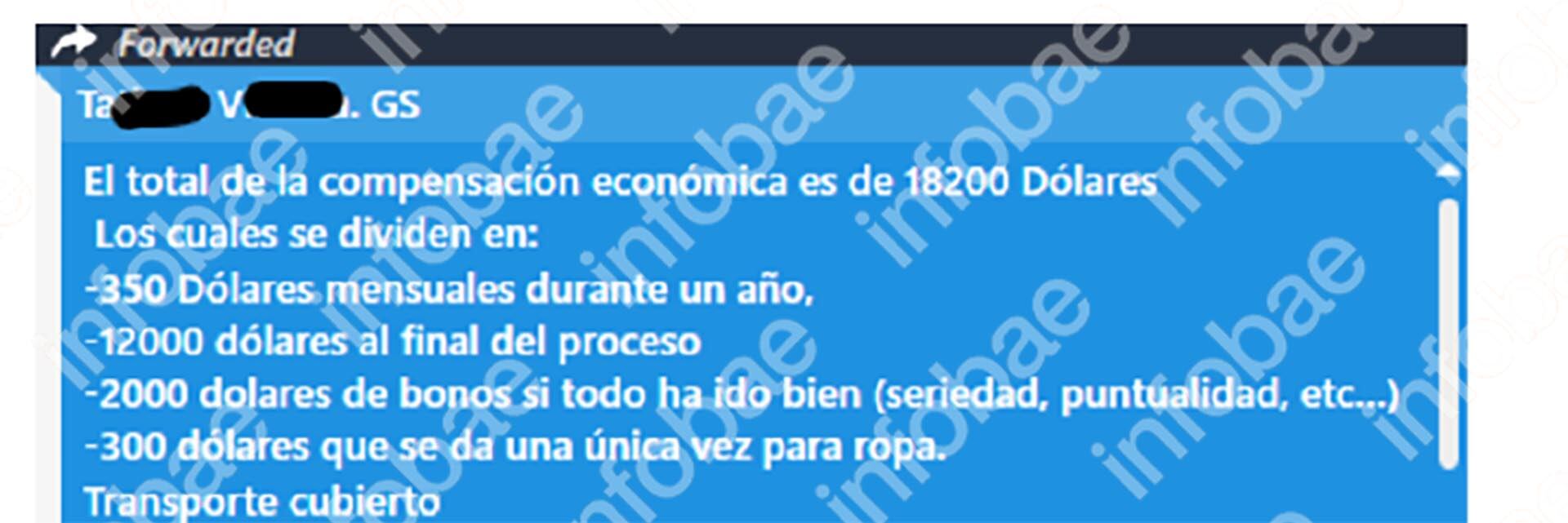 El plan de pagos por un vientre, plasmado en un chat de la causa