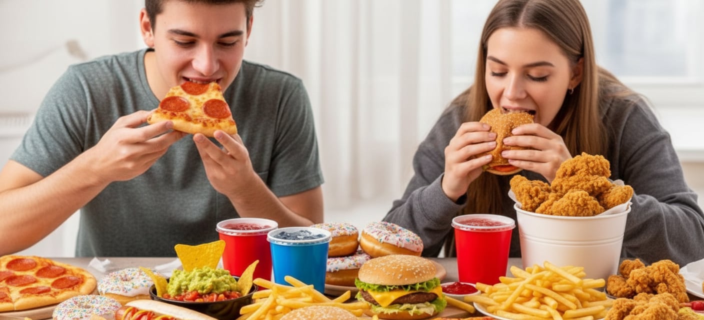 Las comidas con porciones grandes, carbohidratos refinados, azúcares añadidos y grasas saturadas perjudican la glucosa en sangre y la salud cardiovascular (Imagen Ilustrativa Infobae)