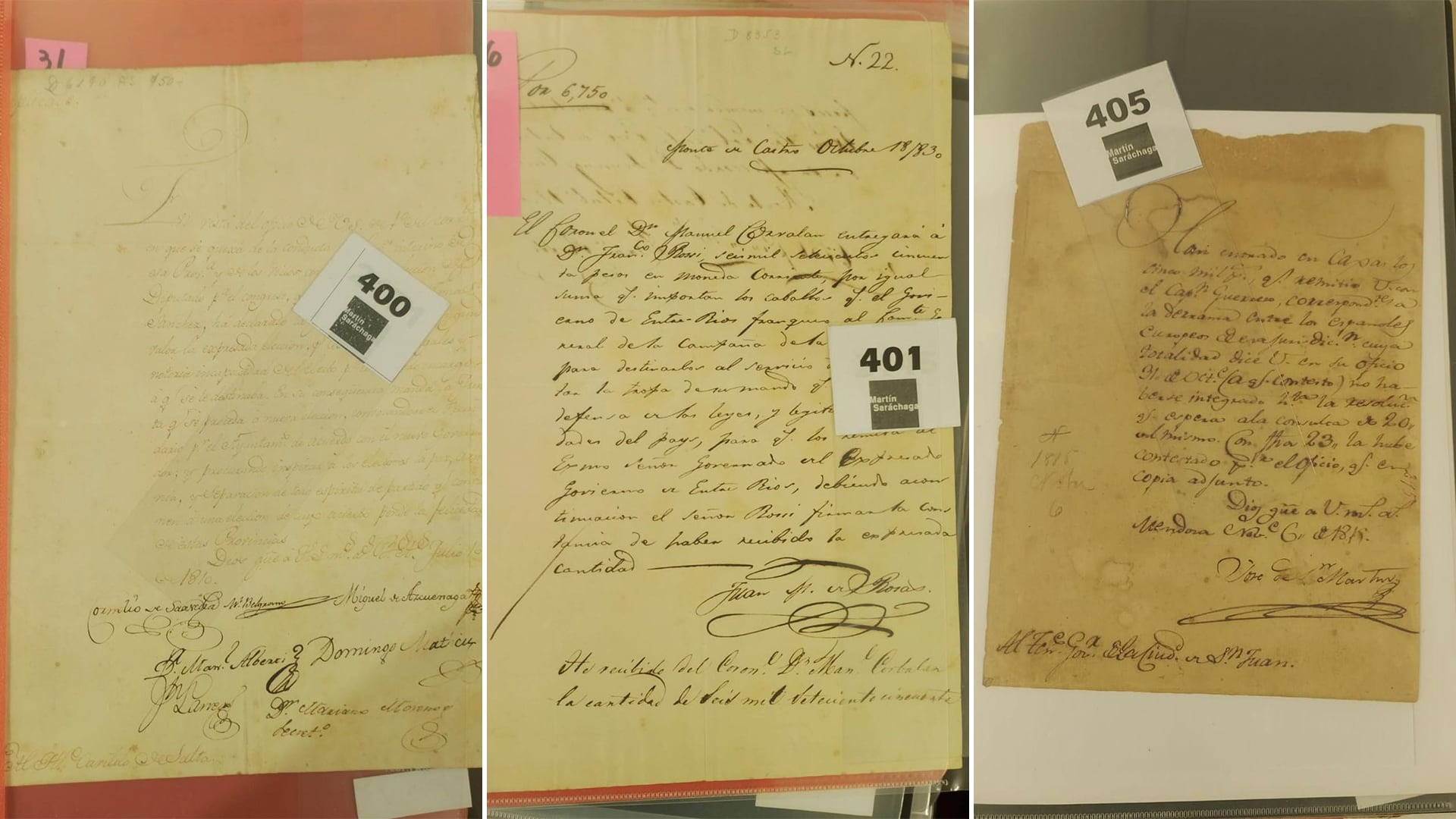 Recuperaron cartas de San Martín, Rosas y otras figuras de la historia argentina que iban a ser subastadas por USD 100.000